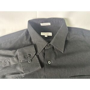 Michael Brandon Men's Button Down Shirt Size XL Long Sleeve Black Striped Casual